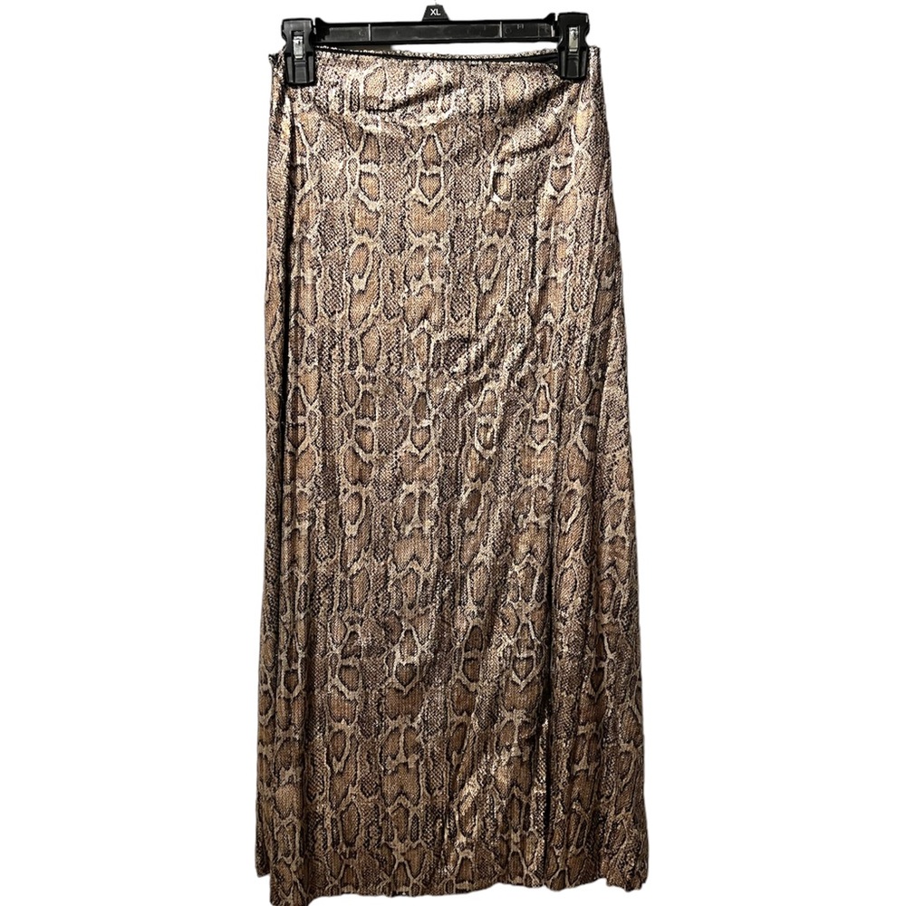 Zara Sequin Midi Maxi Skirt Animal Print Snake Bnwot Small